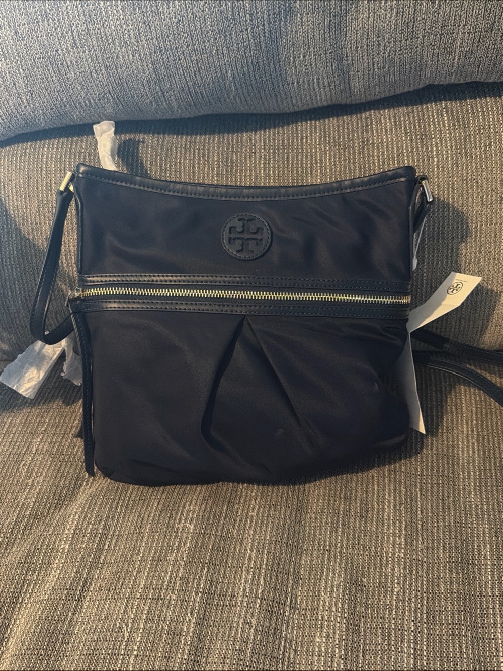 TORY BURCH Dark Navy Blue Nylon Swing Pack Crossbody Purse #405 NWT Retail $195 - Picture 3 of 9